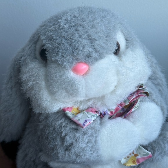 People Pals Bunny Plush Vintage Aurora Floral Spring Easter Stuffed Animal 13" - Picture 4 of 16